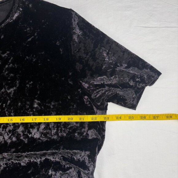 R. Vivimos Black Velvet T-Shirt Dress - Size 2XL - Picture 5 of 6